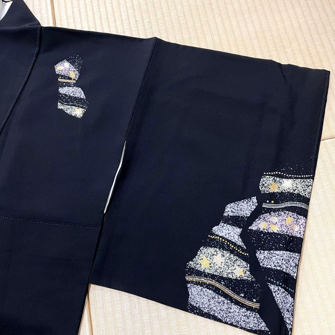 作家物 岩井流家元 岩井友見 星 箔 染め 訪問着 ひとつ紋