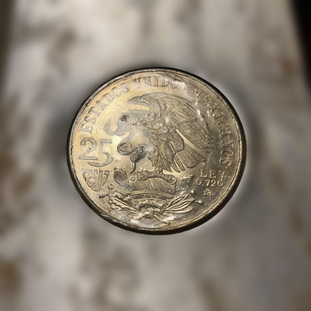1968年 メキシコオリンピック 25ペソ 銀貨 - メルカリ