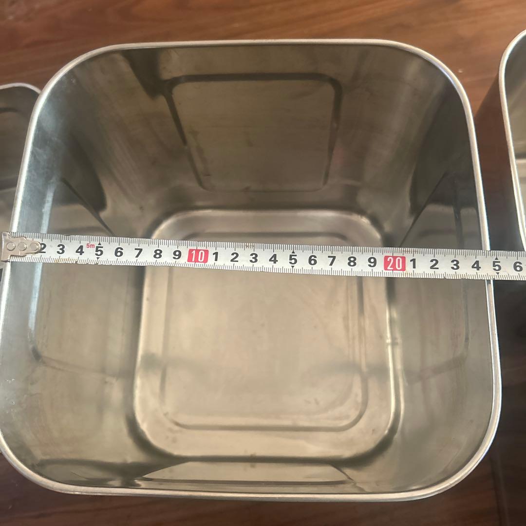 キッチン角ポット 5個セット 24.5㎝20㎝17㎝15.5㎝12.5㎝