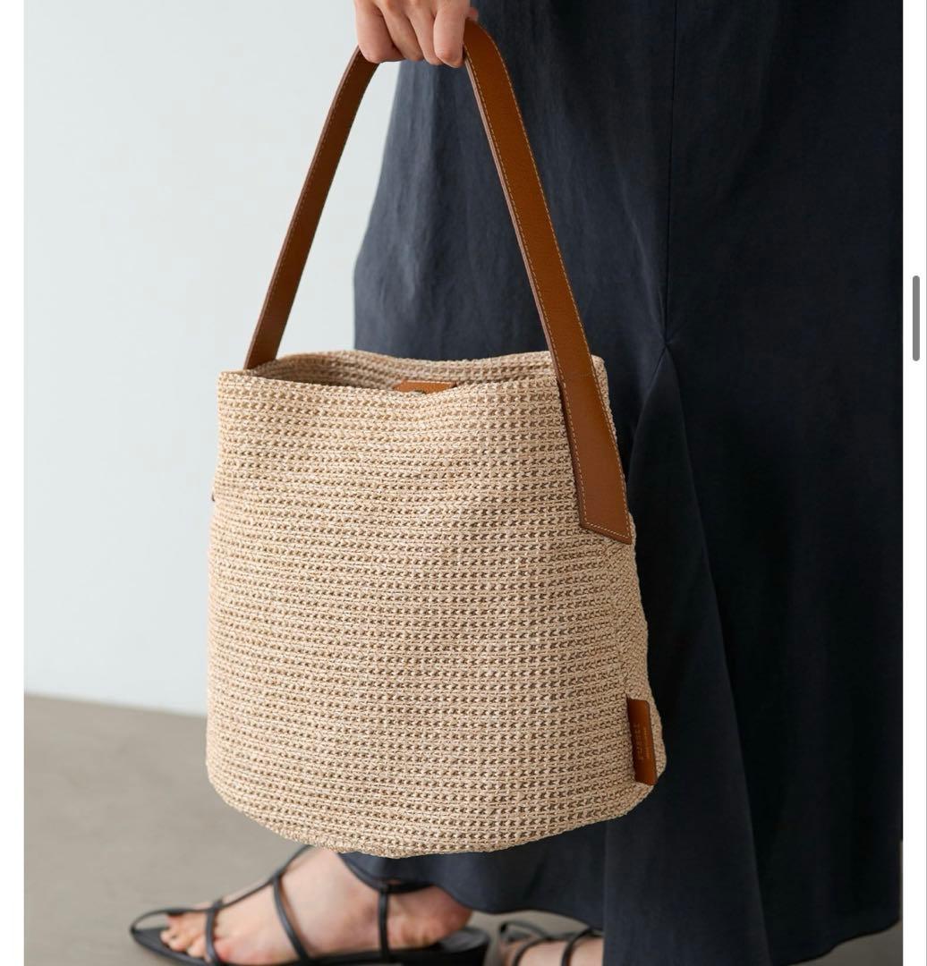 《完売品》ラシット ラフィア バケットバッグ ワンショルダー