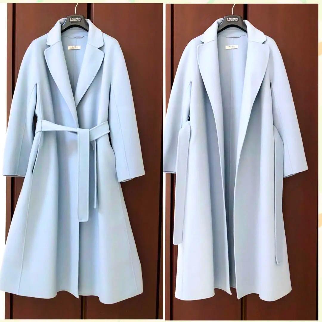 極美品‼️【マックスマーラ】希少44サイズ ライトブルークチート