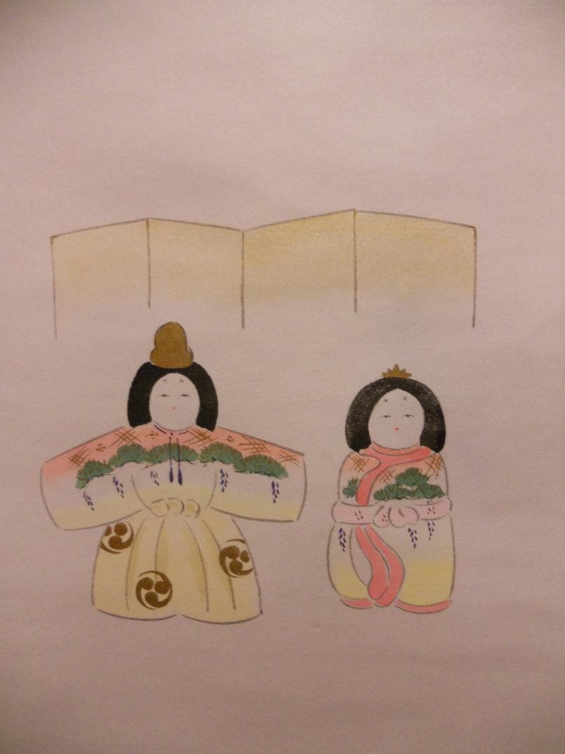 メル27839様専用掛け軸大徳寺吉祥寺丹羽萬寧添書『雛』図『桃花笑春風