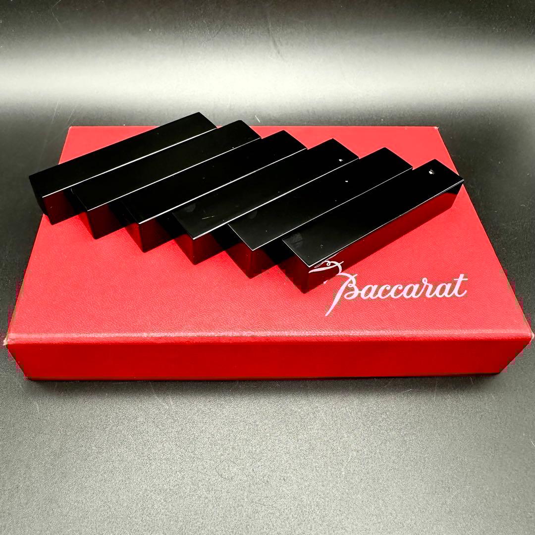 Baccarat バカラ カトラリーレスト ブラッククリスタル 箸置き 6本