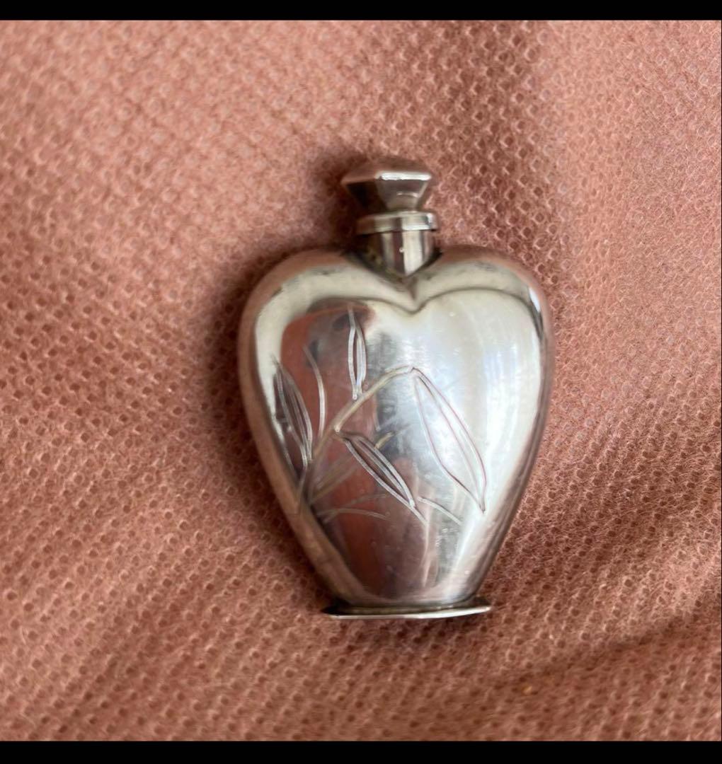 銀製 香水瓶 花の彫刻 SILVER 950