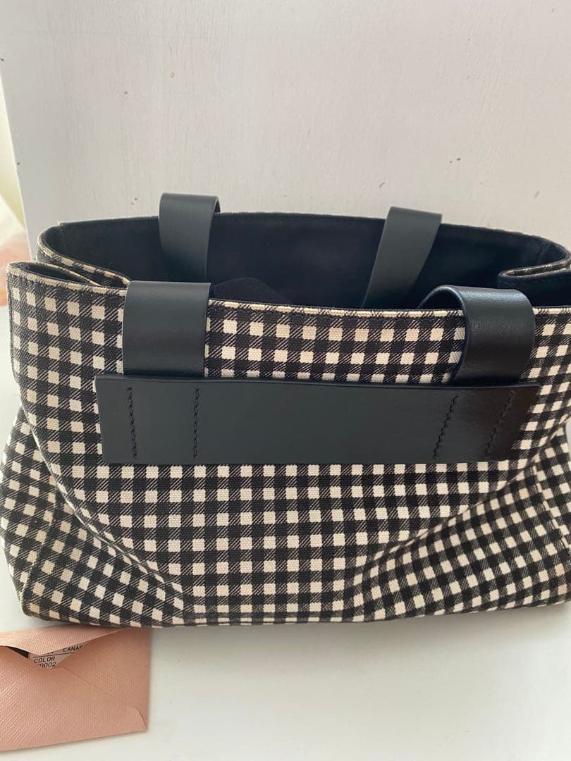 miumiu カナパ トートバッグ ギンガムチェック - メルカリ