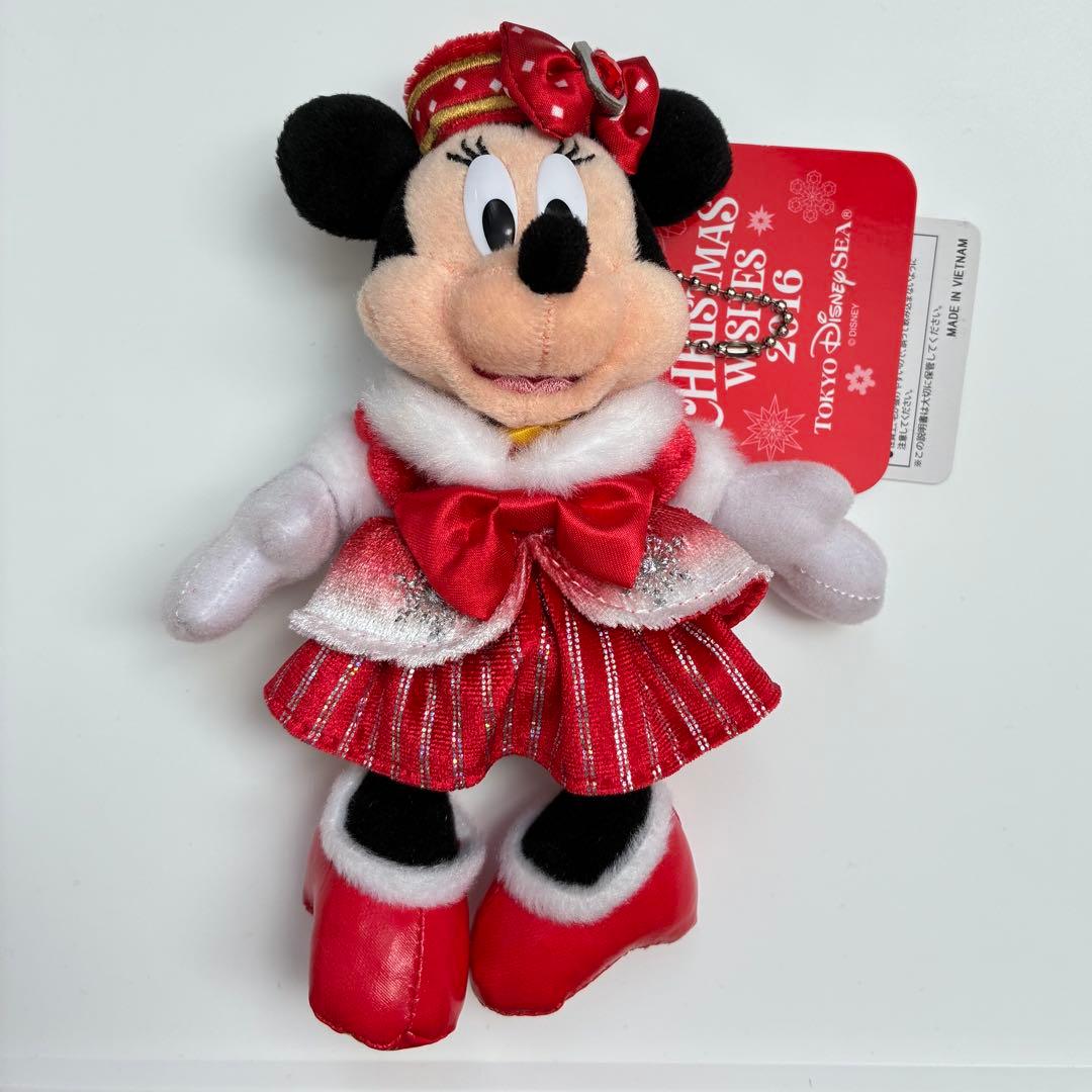 ディズニーシー 15周年 クリスマス ぬいぐるみバッジ ミッキー ミニー