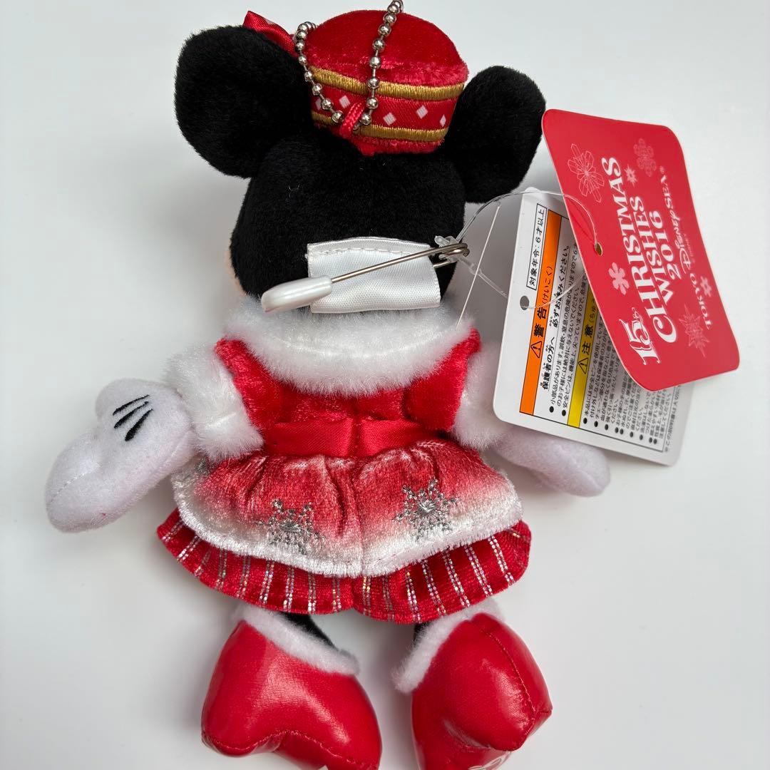 ディズニーシー 15周年 クリスマス ぬいぐるみバッジ ミッキー ミニー