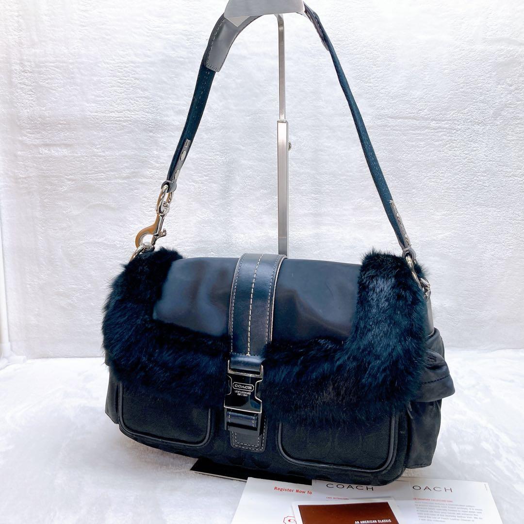 ✨美品✨COACH コーチ ラビットファー ワンショルダーバッグ y2k ロゴ cam98cha00.jpeg