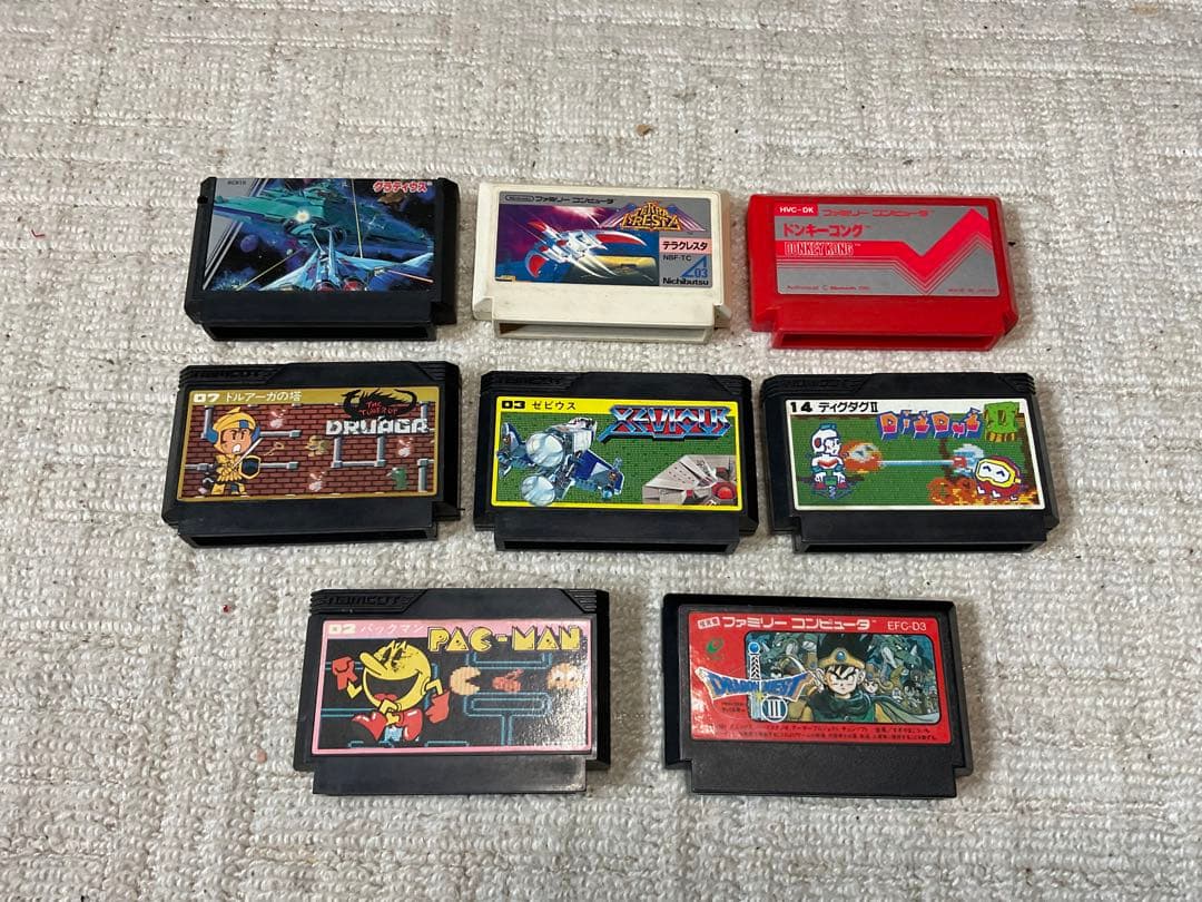 ファミリーコンピュータ、カセット8個セット【ナムコ系のが多いです　キズあります】 Collection Introduction] Introducing Namco's Famicom Software (All