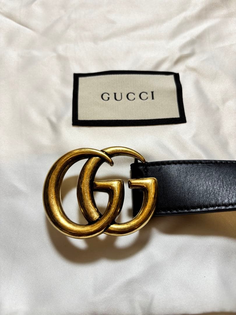 GUCCI GGロゴバックル ベルト ブラック インターロッキングG バックル付き ベルト ・ブラック レザー | GUCCI公式