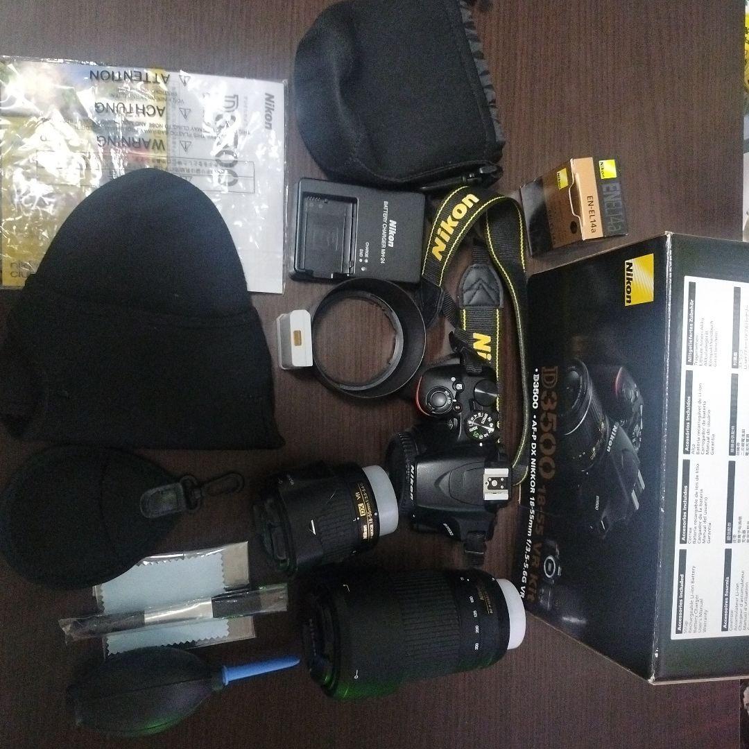 Nikon D3500 ショット数3148回 デジタル一眼レフカメラ D3500 デジタル一眼レフカメラ 18-55 VR レンズキット ブラック