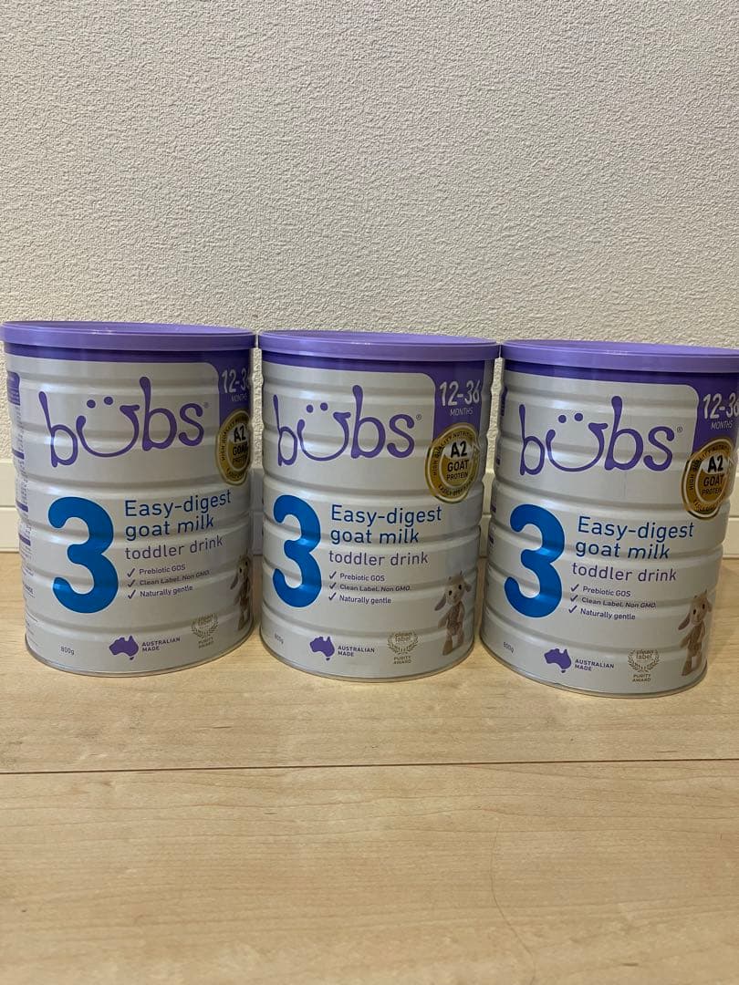 bubs goat milk 3缶セット　バブズ　オーガニック　ヤギミルク Bubs (バブズ) ヤギミルク・ゴートミルク ステップ3 (1歳～3歳) 大缶