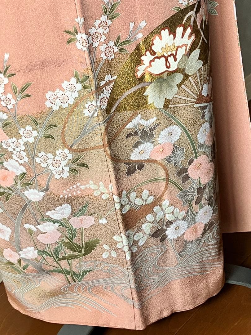 美品 雅な扇と四季草花の訪問着と長襦袢セット - メルカリ