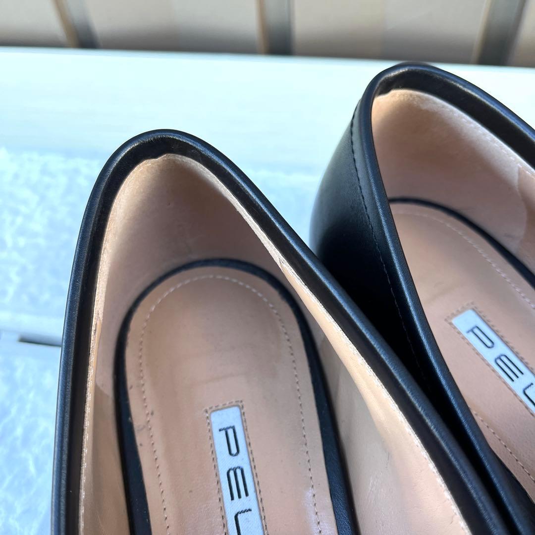 38 PELLICO ビット ローファ 黒 フラット ぺたんこ 24.5の通販はau PAY