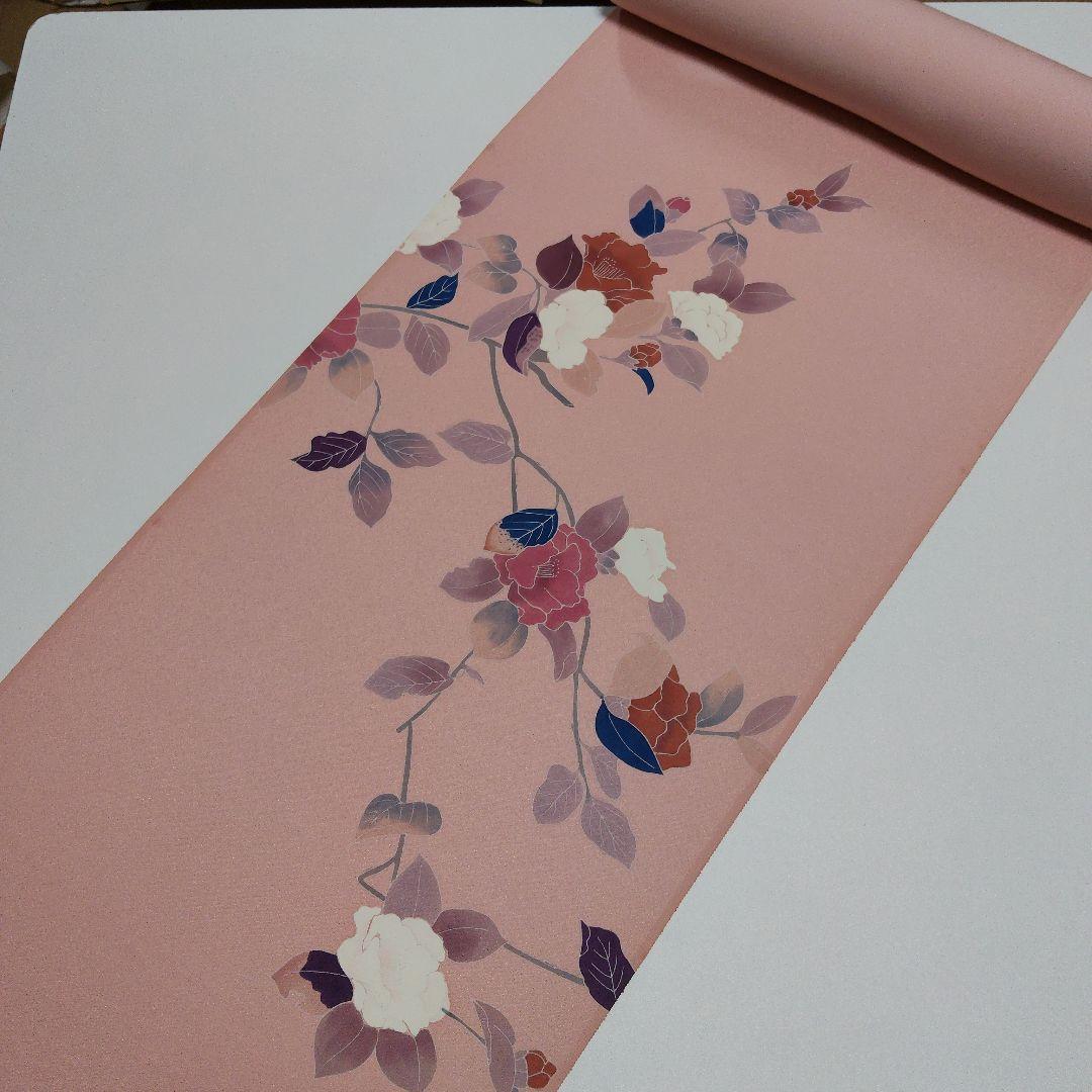 NO.71 正絹反物 付下げ 丹後ちりめん サーモンピンク 品格