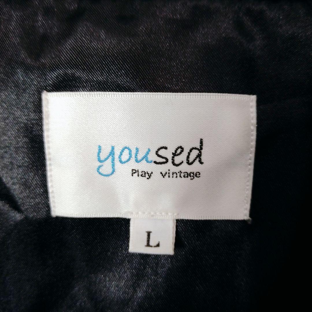 yoused ウール レザー スタジャン Lサイズ ブラック 状態良好 袖レザー