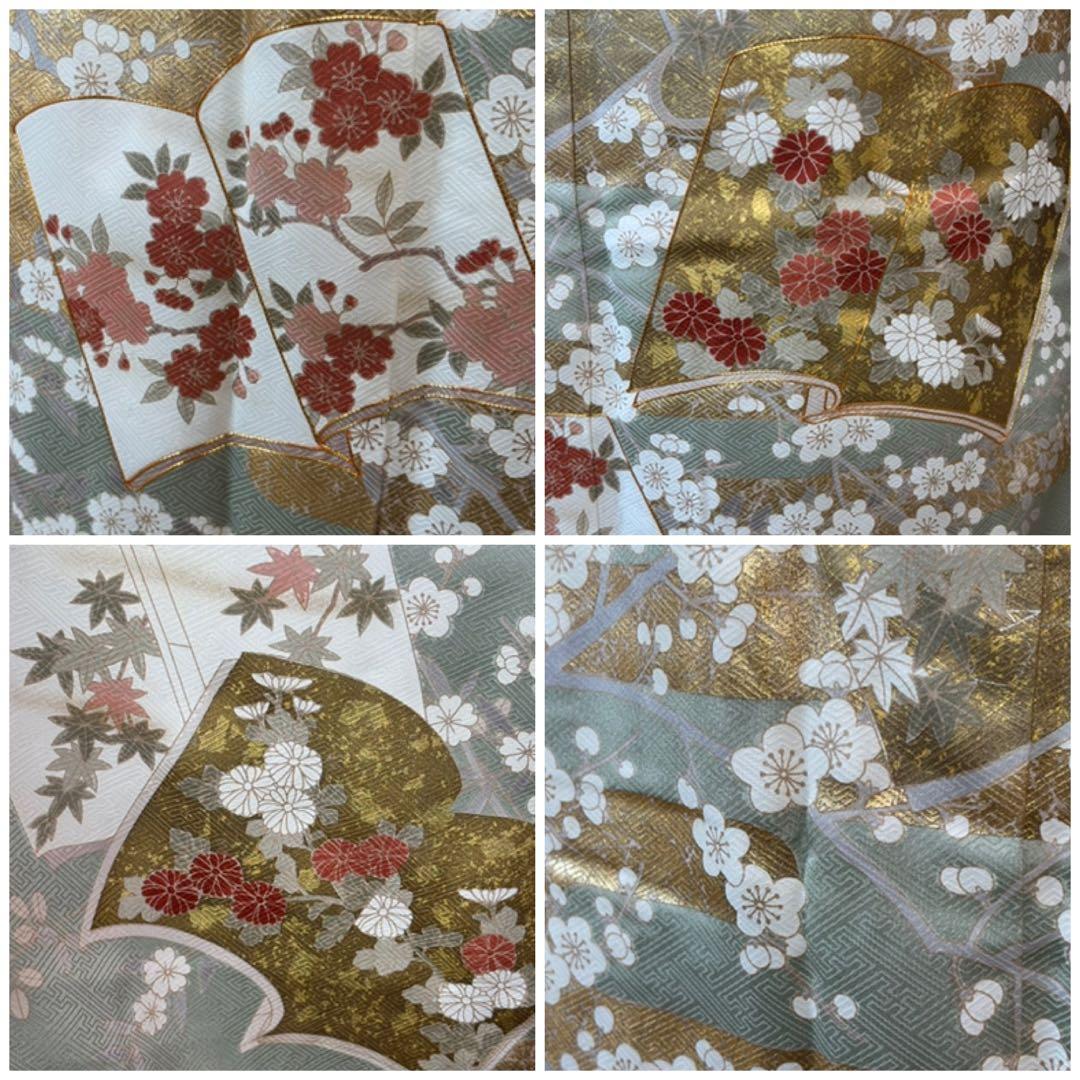 正絹華やかな訪問着4点フルセット 訪問着 袋帯 帯締め帯揚げ - メルカリ