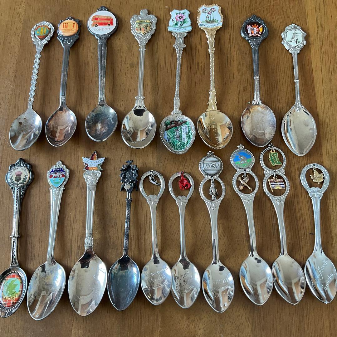 海外 ヴィンテージ アンティーク スプーン コレクション 18本セット