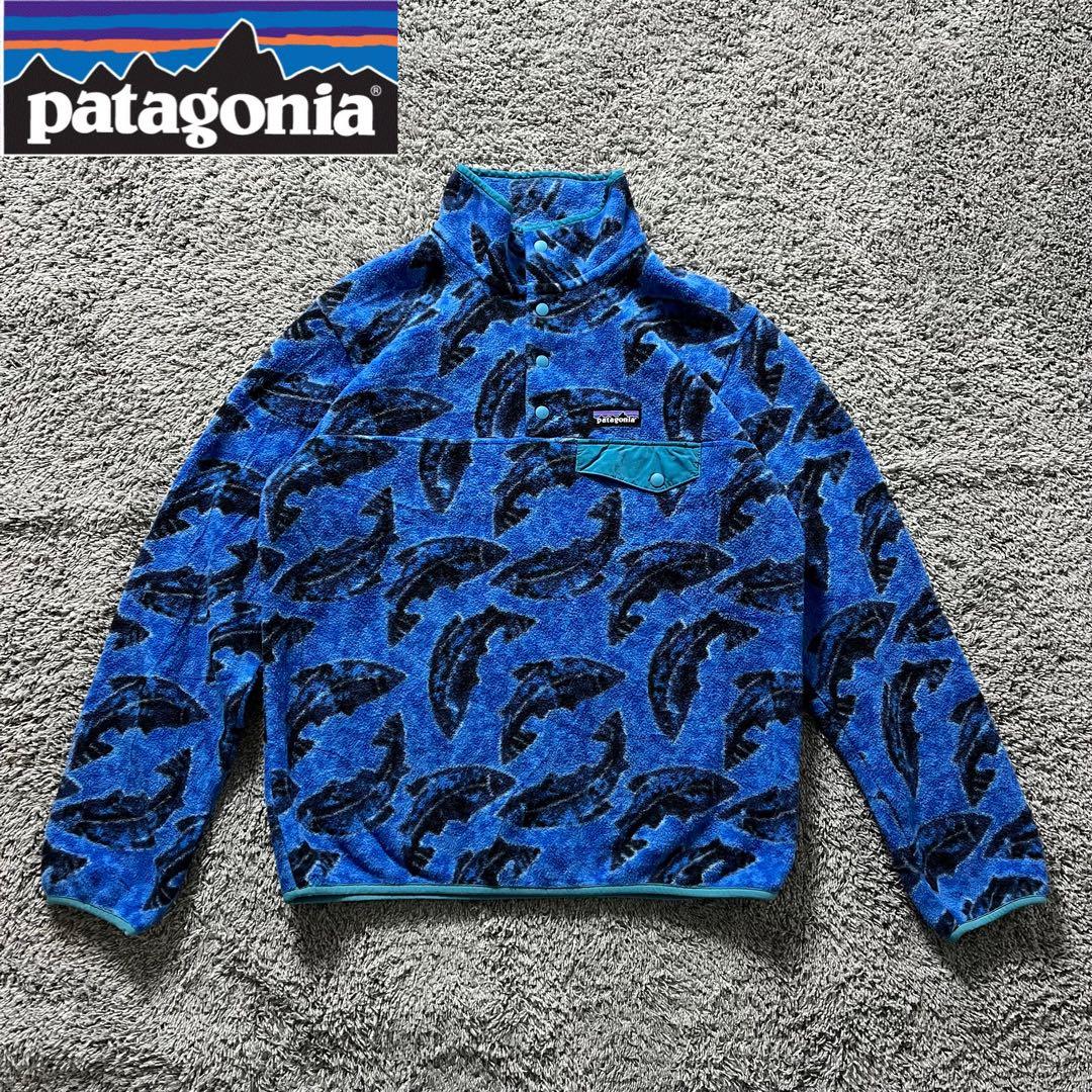 パタゴニア シンチラ スナップT フリース ブルー 魚柄 Sサイズ - メルカリ