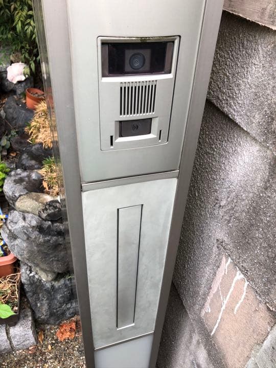 門柱 インターホン ポスト 表札 照明 玄関 ライト 灯り スリムスクエア