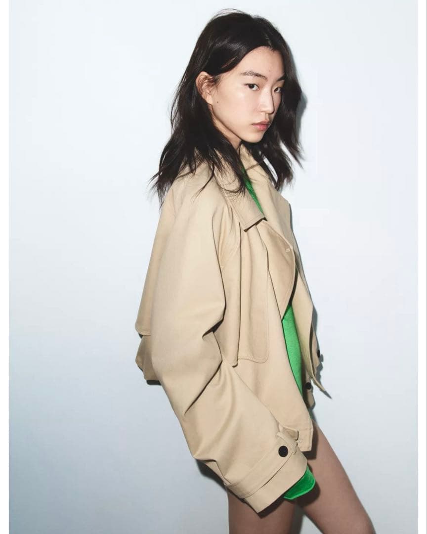 タグ付き新品☆ZARAのコーデュロイフェイクレザー襟ジャケット☆XL