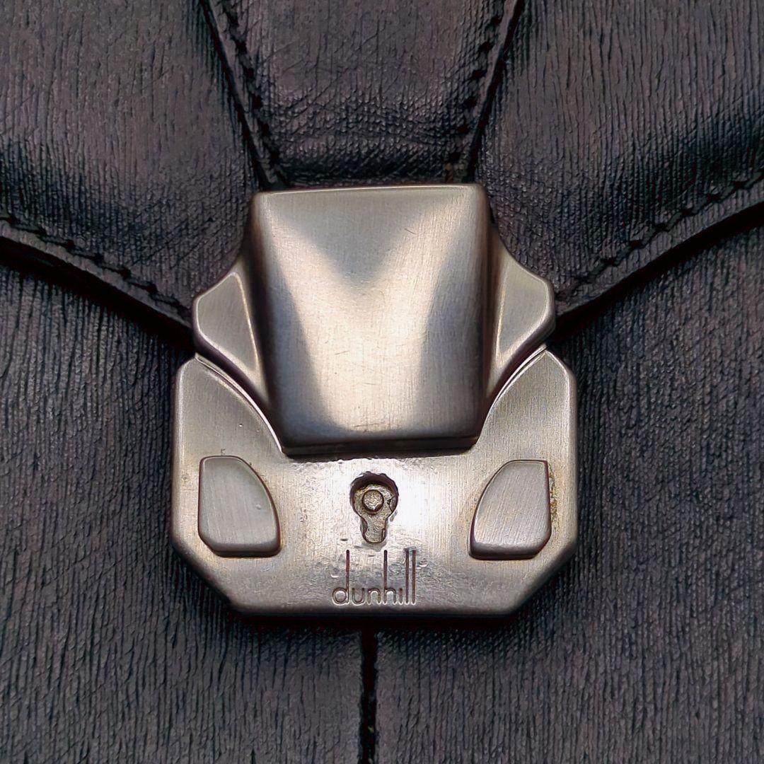 美品✨ダンヒル サイドカー ダレスバッグ レザー 黒 A4収納可 ロゴ