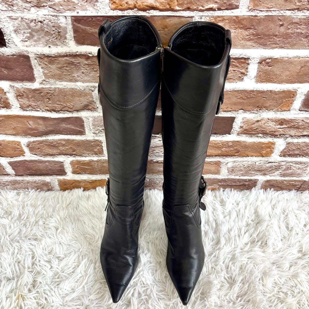 ✨美品✨ ダイアナ 23.5 レザー ロングブーツ サイドジップ 黒 - メルカリ