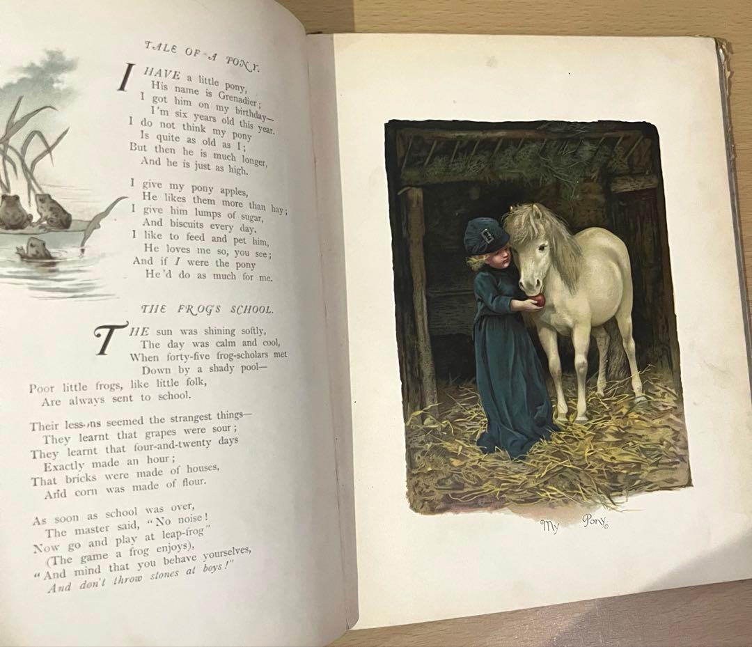 No.409希少 古書 洋書 絵本 児童書 アンティーク ビクトリア 詩集 童謡