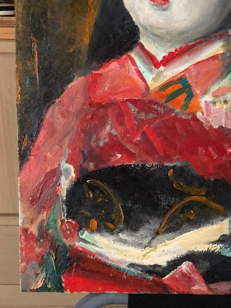 作者 micchan 油絵 F15号 原画 日本人形