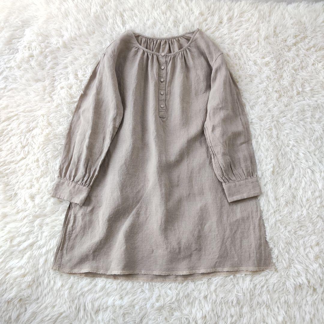 TOUJOURSトゥジュー⿻ヘンリーネックリネンチュニック