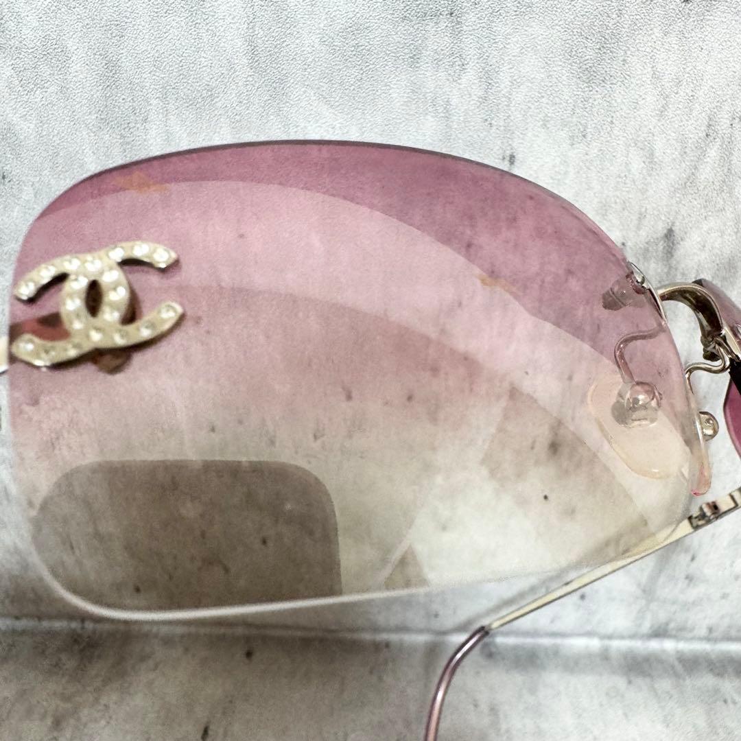 CHANEL シャネル サングラス リムレス ココマーク ラインストーン