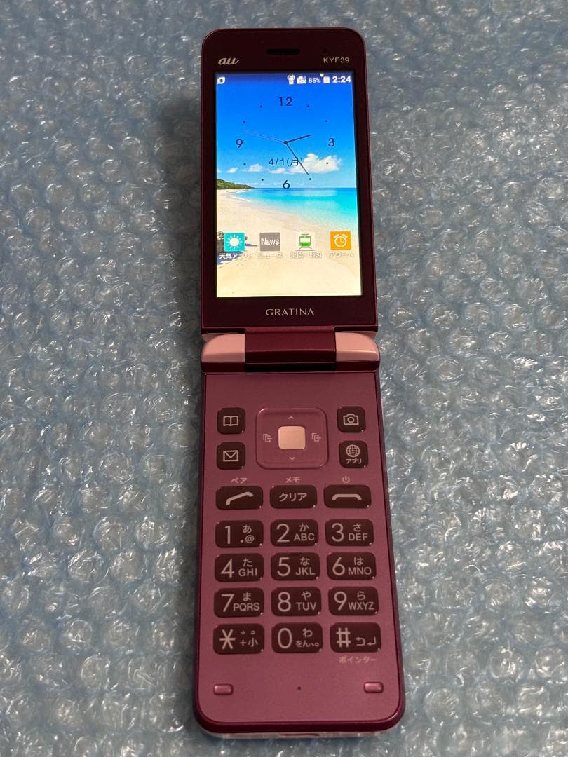 美品 au GRATINA KYF39 ピンク ガラケー 携帯電話 SIMフリー - メルカリ
