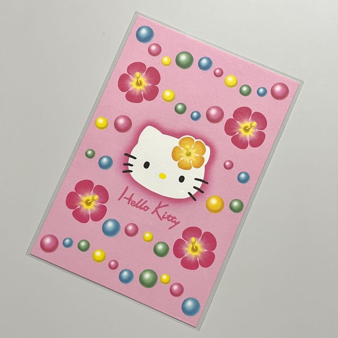 匿名】ハローキティ展 ポストカード ヒョウ柄 ハイビスカス - メルカリ