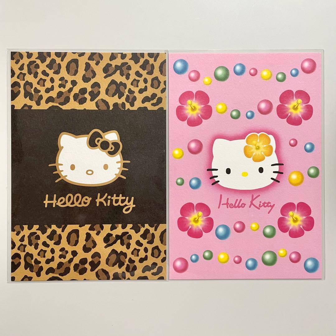 匿名】ハローキティ展 ポストカード ヒョウ柄 ハイビスカス - メルカリ