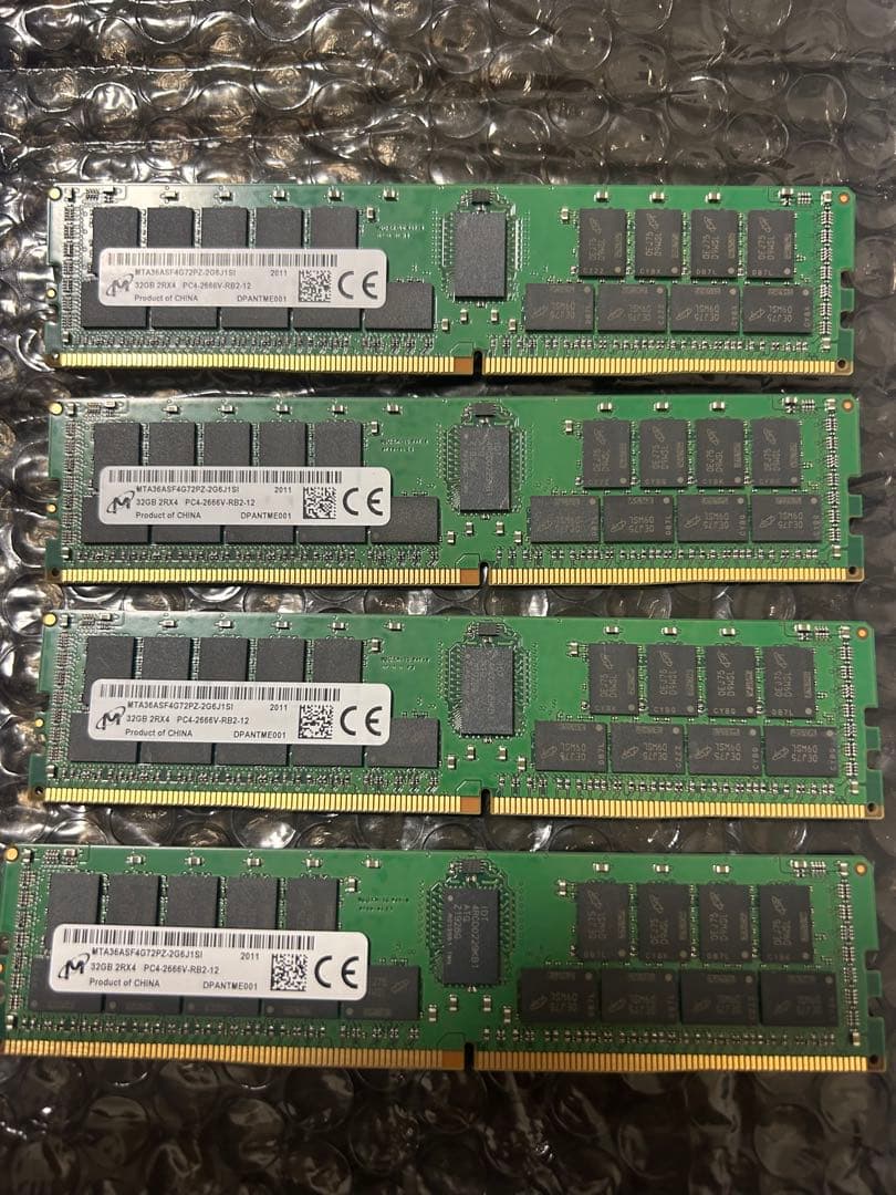 DDR4 32GB メモリ 4枚セット 中古メモリ DDR4 2666 PC4 21300 32GBモジュール SO-DIMM non-ECC 動作