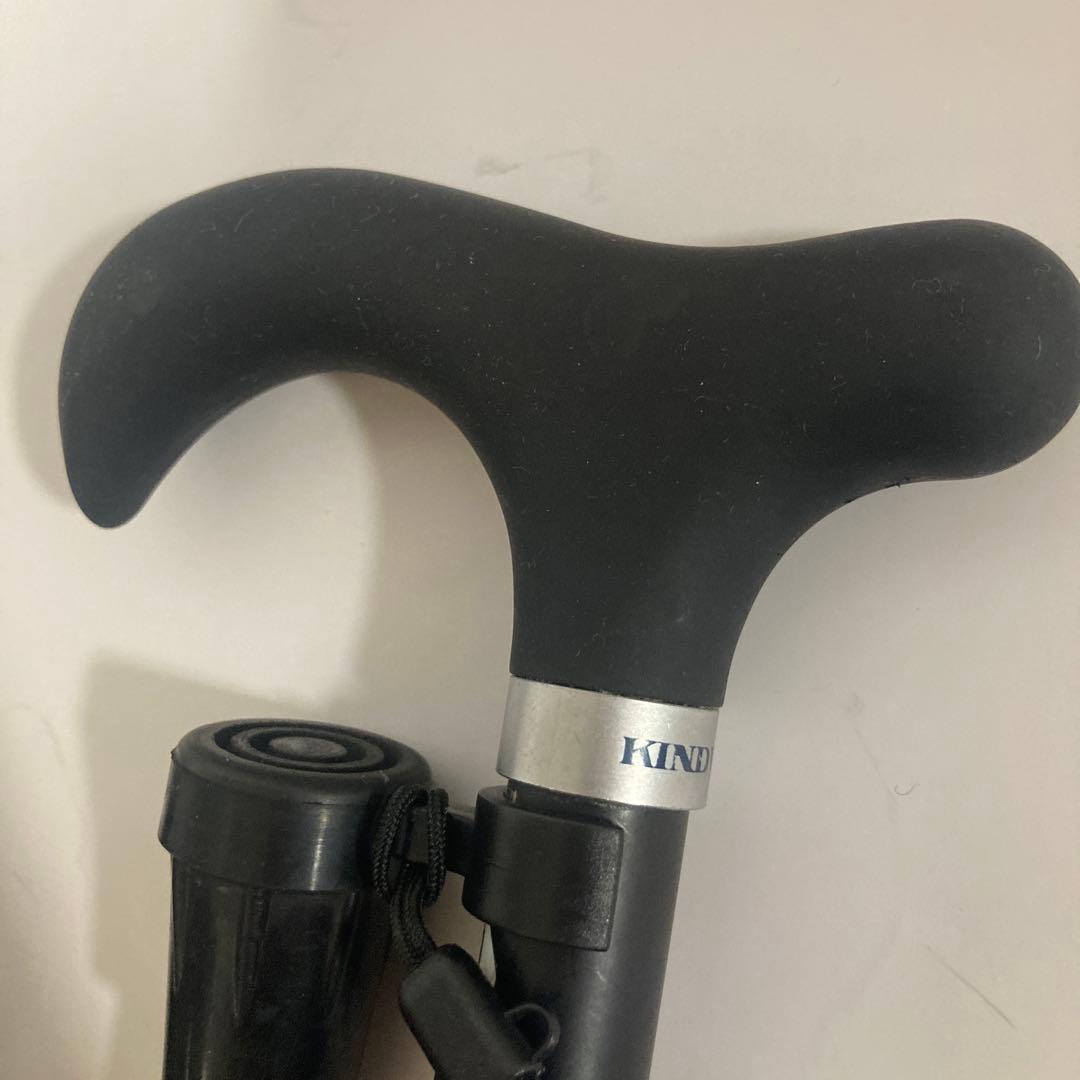 伸縮＆折りたたみ・無地とってもステッキ やわらかグリップ 杖 L