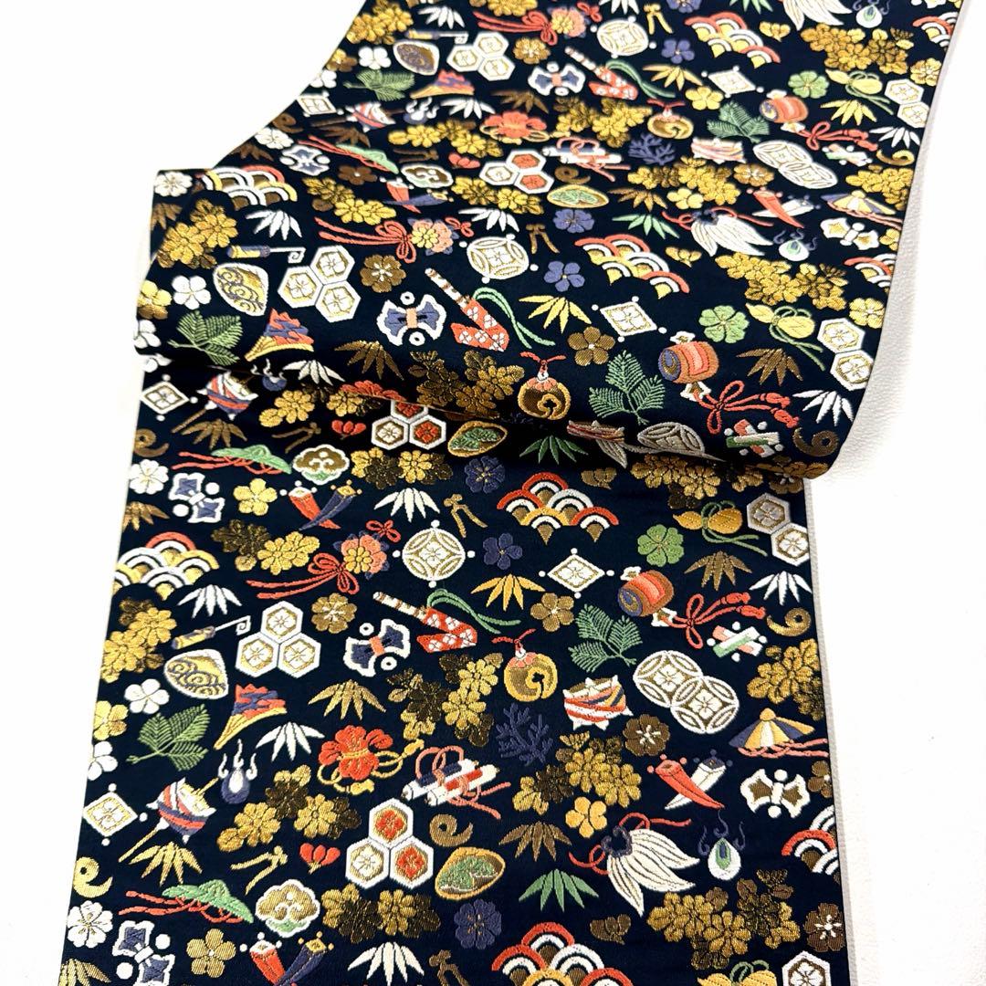 帯6629 ○高級 正絹 六通 袋帯 松竹梅 宝尽くし - メルカリ