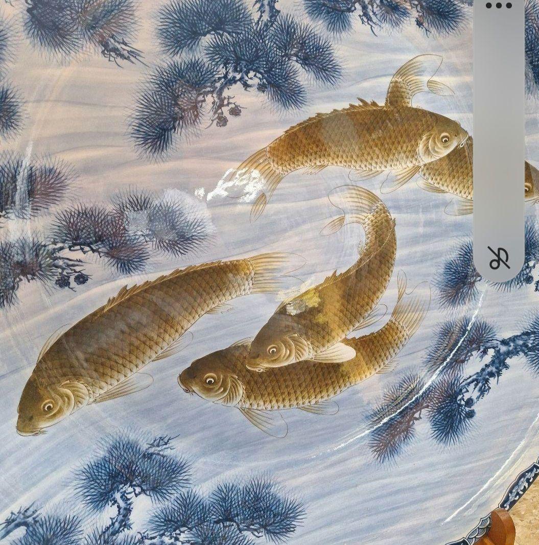 有田焼 染付松鯉絵三尺大皿 神右衛門 - メルカリ