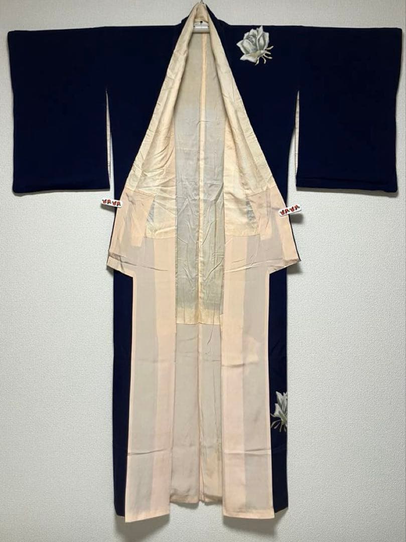 アンティーク 袷 薔薇柄 付下げ・訪問着 セミフォーマル バラ柄 花柄