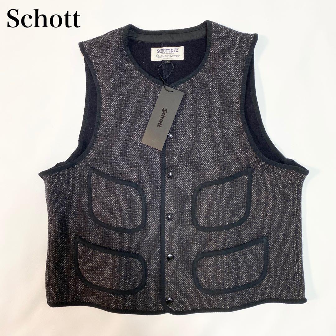 新品タグ付き✨　Schott BEACH CLOTH VEST ウール　XL 新品タグ付き✨ Schott BEACH CLOTH VEST ウール XL - メルカリ