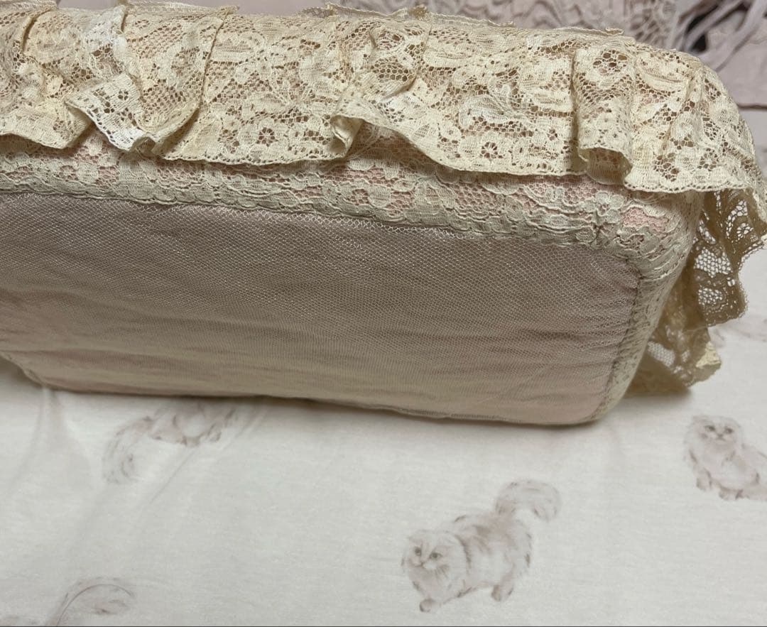 海外作家様♡フランスアンティークレース使用カゴリボン装飾ドール