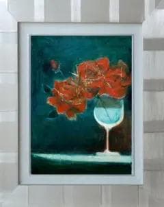 油絵 菅家令子 絵 絵画 インテリア F4-070302 花 ばら - メルカリ