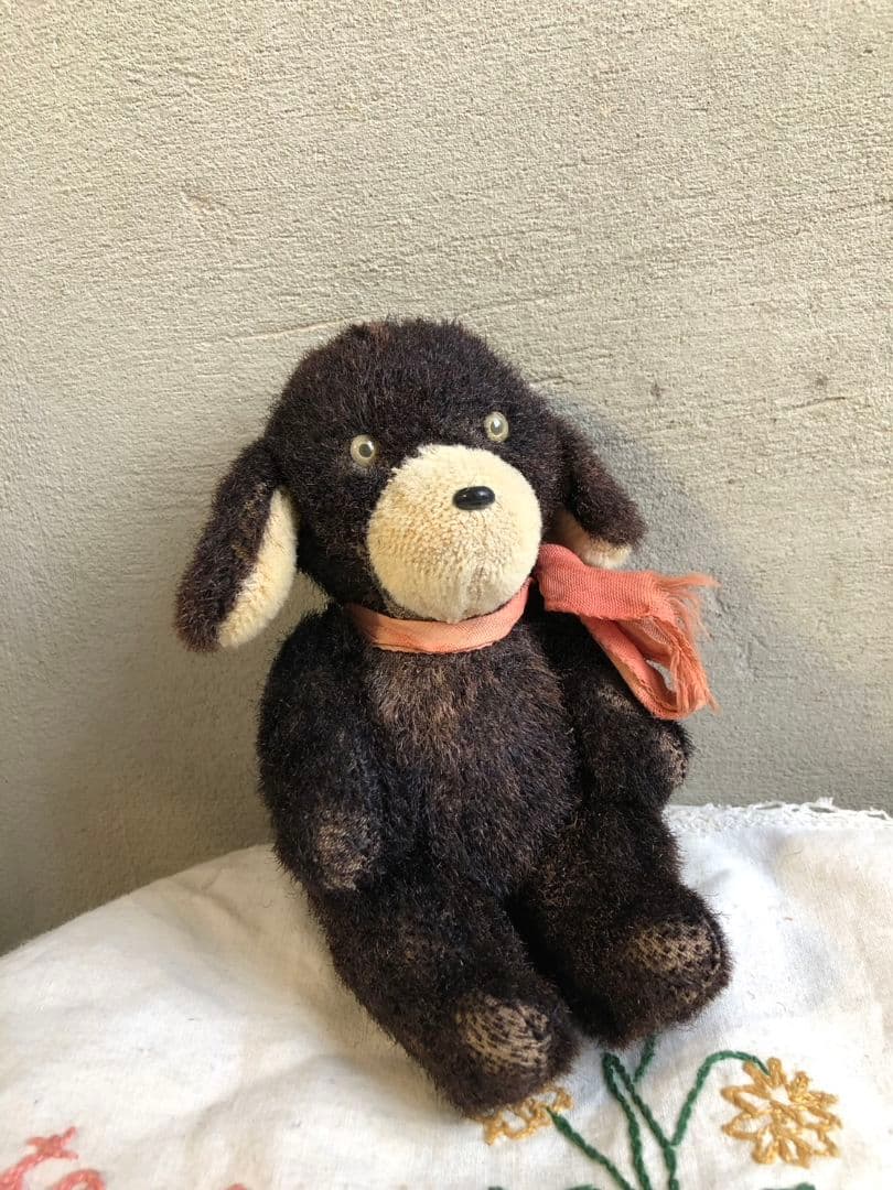 アンティーク ドイツ製 スタンディングわんこ テディ ヴィンテージドイツ製テディベア 存在感ある一点物