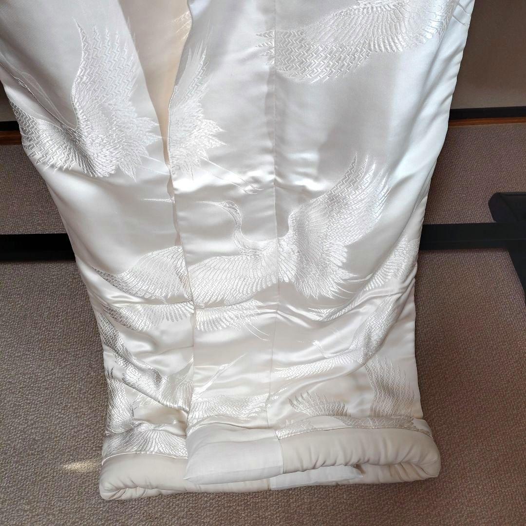 白無垢 鶴のみ柄緞子生地絹H - メルカリ