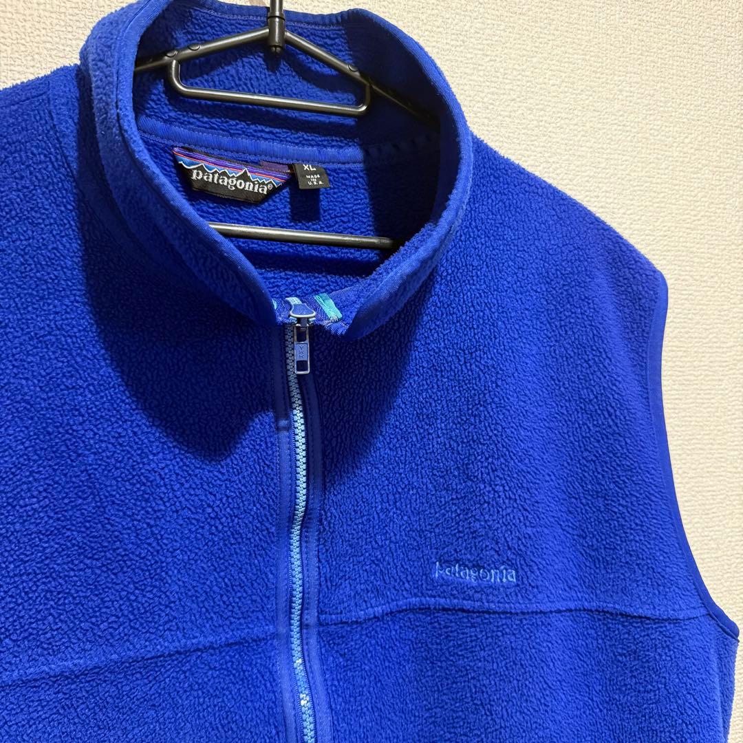 80's patagonia フリースベスト XL 青 3角タグ ブランド古着】PATAGONIA / パタゴニア 80s～ 三角タグ USA製 25011