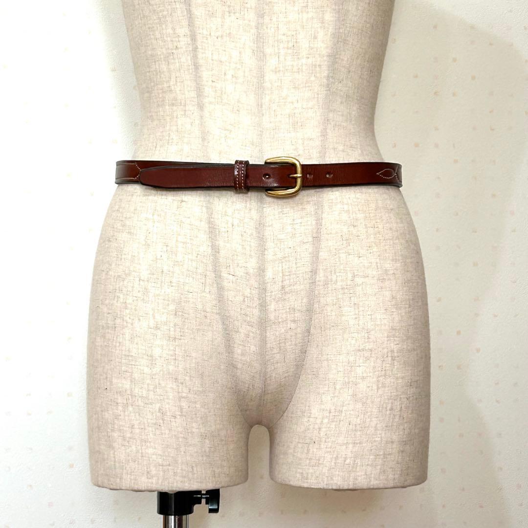 TORY LEATHER トリーレザー ウエスタンベルト ブラウン USA 28