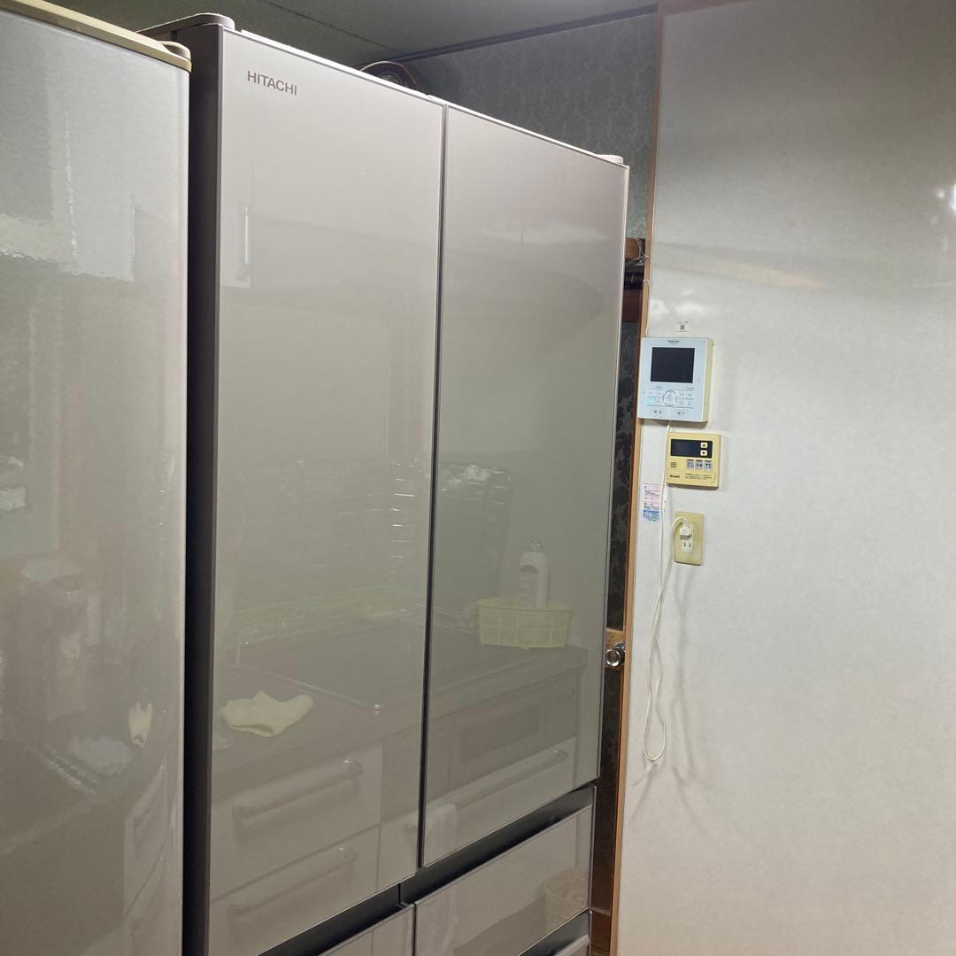 日立 6ドア大型冷蔵庫602L 2021年製 中古 美品 中古 日立 602L 6ドア冷蔵庫 R-HW60J-XH 真空チルド フレンチドア