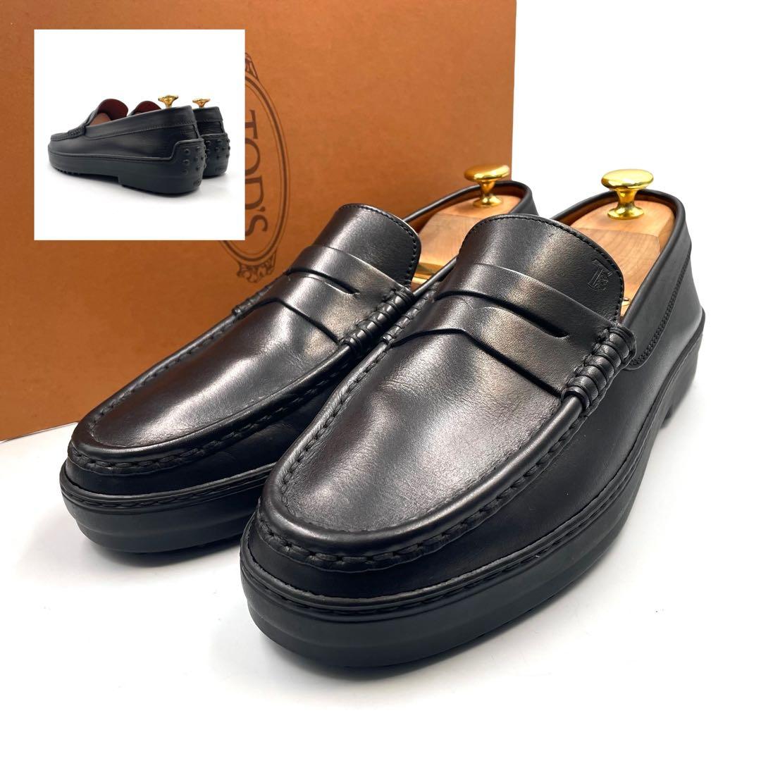 《未使用級》トッズ ローファー ドライビングシューズ ビブラムソール 黒系 7