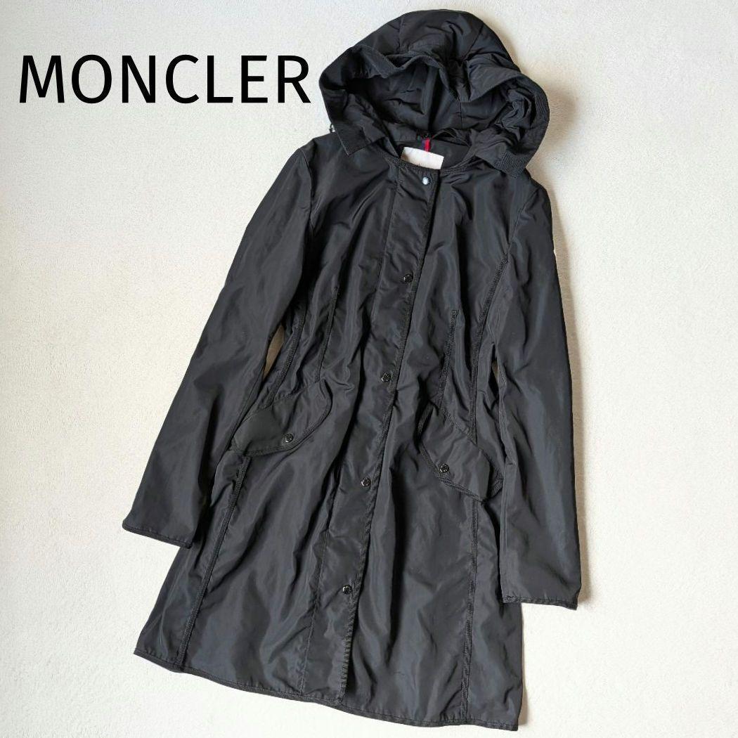 【美品】 モンクレール ARGELIA ナイロンコート ブラック サイズ2 M MONCLER モンクレール レディース ナイロン コート ロング ベルト 付き