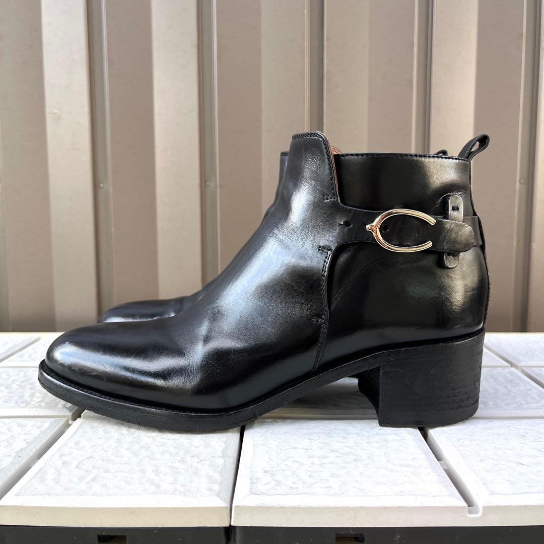 37 SARTORE ショートブーツ ブーティ 黒 レザー ファスナー 24 - メルカリ